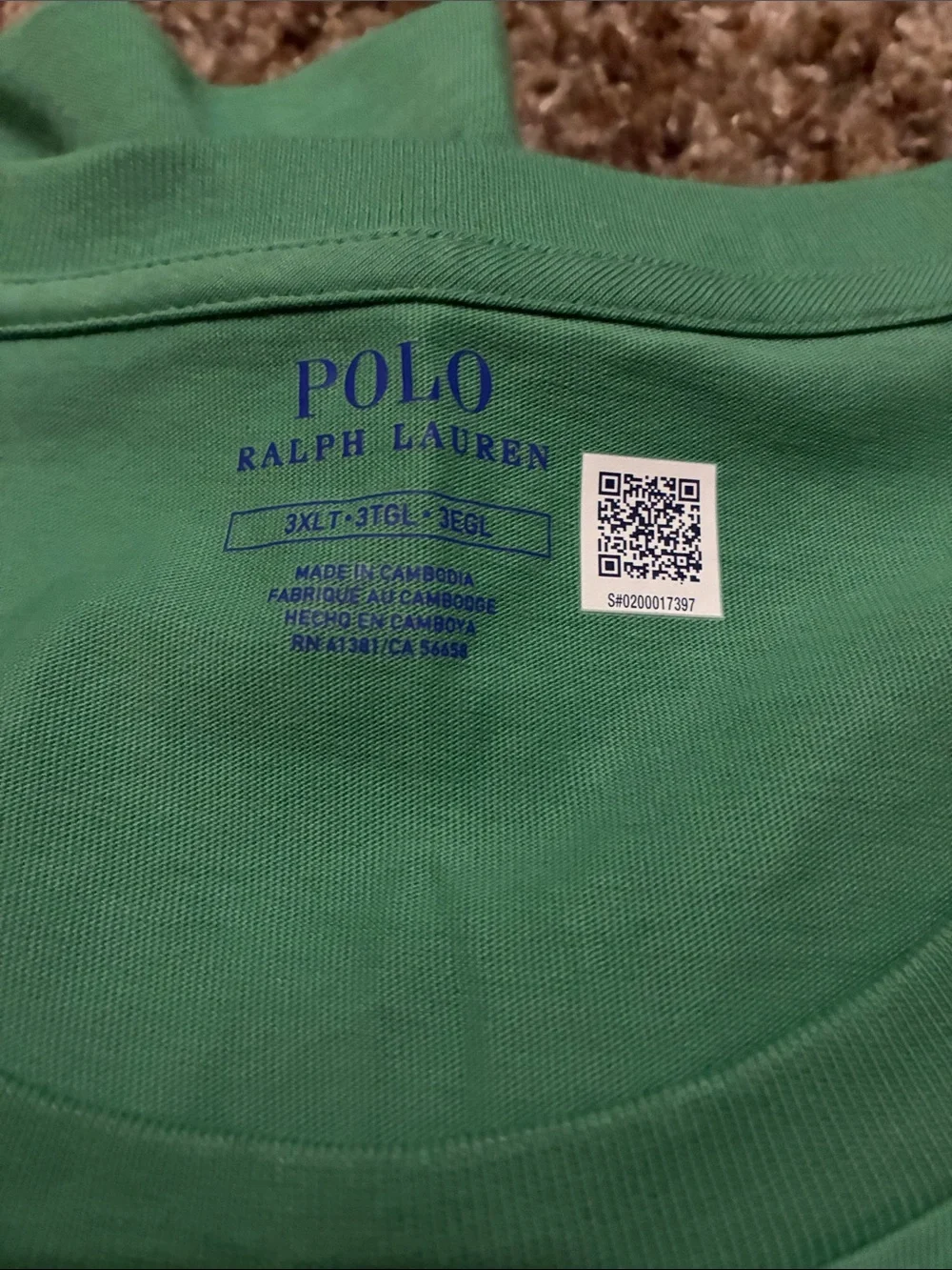 Polo Ralph Lauren Pocket T 3XLT Red, Yellow & Green Embroidered Classic Tall